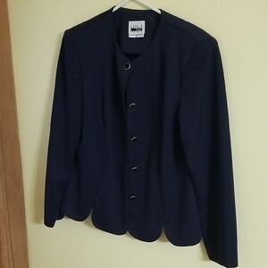 Leslie Fay Navy Button-Up Blazer